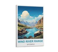 NHGEQAA Wind River Range Wyoming Vintage Travel Poster 24x36inch(60x90cm) Canvas Wall Art Print Picture