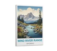 NHGEQAA Wind River Range Wyoming Vintage Travel Posters 08x12inch(20x30cm) Canvas Wall Art Print Picture