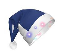 NHGJnk Finnish Flag Print Adult Plush Led Christmas Hat, Lighted Santa Cap With Soft Trim For Christmas Celebration