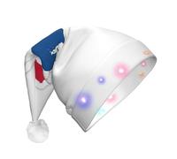 NHGJnk Panama Flag Map Print Adult Plush Led Christmas Hat, Lighted Santa Cap With Soft Trim For Christmas Celebration