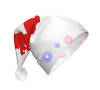 NHGJnk Swiss Flag Map Print Adult Plush Led Christmas Hat, Lighted Santa Cap With Soft Trim For Christmas Celebration