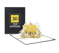 Nhgkju 3D Pop Up Card Ruby Wedding Gift 30th Wedding Anniversary Card with Envelope & Blank Card, Elegant Design for Parents, Grandparents & Couples as a Special Anniversary Gift (30)