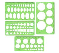 Nhgkju 4-Piece Circle Stencil Set for Drawing & Sewing - Plastic Circle Templates for Artists, Tailors & Adults - Geometric Drawing & Lettering Aids, Shape Stencils for Crafting