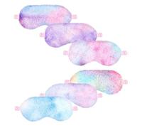 Nhgkju 6-Piece Colored Rabbit Fur Silk Sleep Mask Set - Soft Eye Mask for Sleeping, Light Blocking & Photo Props - Cute Sleepover Party Supplies for Men & Women, 9.4x3.9 Inches