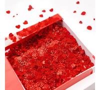 Nhgkju Heart Confetti 30 g - Laser Glitter Confetti Hearts 6 x 7 mm - Romantic Decoration for Wedding, Valentine's Day & Birthday - PVC Glitter Scatter for Men and Women