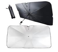 NHGTFOQ Car Windshield Sun Shade Umbrella, for VW Touareg III 2018-2026 Foldable Windscreen Sunshade UV Rays Reflector Silver Thermal Insulator