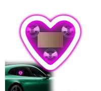 NHHEO Car LED Ambient Light, Pink Heart-Shaped Interior Light 6 Modes Solar-Powered&USB Charging LED Neon Light for Car Window(1Pcs)