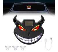 NHHEO Devil Smile LED Eyes Light for Car Windshield-Solar Powered 6 Modes