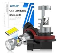 NHHEO H11 LED Headlight Bulb 400% Brighter with Projector Lens No Astigmatism Problem 6000K 20000LM 12V IP68 Waterproof 2Pcs H8 LED Bulbs 1:1 Size Plug and Play Headlight Bulbs(H11/H9/H8)