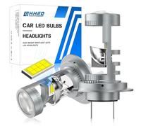 NHHEO H7 LED Headlight Bulb 400% Brighter with Projector Lens No Astigmatism Problem 6000K 20000LM 12V IP68 Waterproof 2Pcs H7 LED Bulbs 1:1 Size Plug and Play Headlight Bulbs