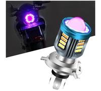 NHHEO HB2 H4 LED Motorcycle Headlight Bulb Red Blue Angel Eye with HD Projector Super Bright 9003 LED Headlight Bulb 25W 6000K Moto High/Low Beam Amber+White 4 Lghting Modes Plug And Play 12V-80V 1PCS