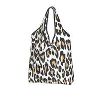 NHJSDLLMNZ Shopping bags foldable Orange Leopard Print On White Animals Wildlife,Shopping Bags Reusable Grocery Bags Foldable Tote Bags Large Capacity Carry Bag