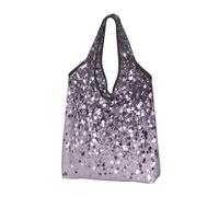 NHJSDLLMNZ Shopping bags foldable Sparkling Lavender Lady Glitter Shiny Decor Art,Shopping Bags Reusable Grocery Bags Foldable Tote Bags Large Capacity Carry Bag