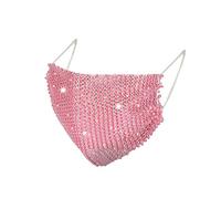nhju Face Covering with Bling Sequin Glitter Face Decoration Washable Reusable Face Protection Half Face Bandana Balaclavas Breathable MouthProtectiveCover (Pink)