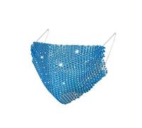 nhju Face Covering with Bling Sequin Glitter Face Decoration Washable Reusable Face Protection Half Face Bandana Balaclavas Breathable MouthProtectiveCover (Blue)