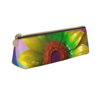 NHKDY 3D Colorful Sunflower Pencil Case Triangular Pen Organizer Durable Pen Bag for Holiday Office School