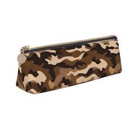 NHKDY Brown Camouflage Pencil Pouch Portable Pen Bag Durable Pen Box for Students Office Travel