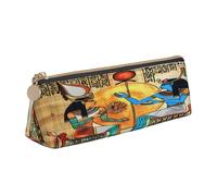 NHKDY Leather Pencil Case Egyptian Papyrus King Queen Waterproof Pencil Bag for Girls Boys Kids Stationery Organiser Small School Supply Bag for School Office Organiser Bag