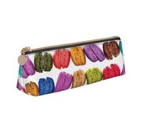 NHKDY Macaron Biscuit Flavored Pastries Print Pencil Case Durable Pen Pouch Multifunctional Pen Organizer for Travel Students School