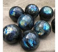 NHKSFBLQ 1pc 50-55mm Labradorite Ball Crystal Sphere Flashy Labradorite Crystal Polished Crystal Ball Blue Labrad