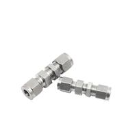 NHKSFBLQ 1PCS Stainless Steel Straight Bulkhead Connector 6mm 8mm 10mm 1/4 3/8 1/2 Equal OD Pipe Double Ferrule Compression Fitting SS304(12.7mm OD Tube)