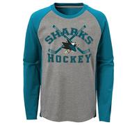 NHL Intent Tee Long Sleeve League Teams Logo Front, San Jose Sharks, 152 L, One Size