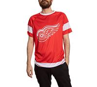 NHL Mens Performance Quick Dry Moisture Wicking Rash Guard Short Sleeve Shirt, Detroit Red Wings, XL