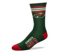 NHL Minnesota Wild Socks 4-Stripe Deuce Socks For Bare Feet Stockings