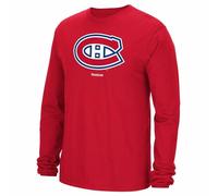 NHL Montreal Canadiens Men's Jersey Crest Long Sleeve Tee, Small, Red
