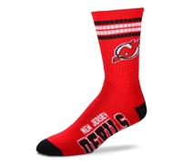 NHL New Jersey Devils Socks 4-Stripe Deuce For Bare Feet