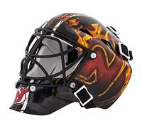 NHL New Jersey Devils Team Logo Mini Hockey Goalie Mask with Case - Collectible Goalie Mask with Official NHL Logos and Colors,Black