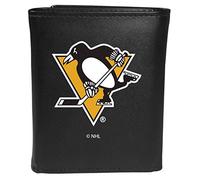 NHL Pittsburgh Penguins Unisex Siskiyou SportsTri-fold Wallet Large Logo, Black, One Size