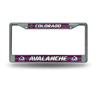 NHL Rico Industries Bling Chrome License Plate Frame with Glitter Accent, Colorado Avalanche