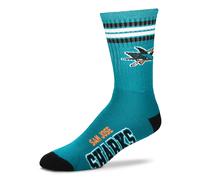 NHL San Jose Sharks Socks 4-Stripe Deuce For Bare Feet