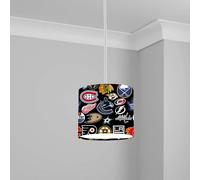 NHL Teams Logo Pattern Ceiling Lampshade Lightshade for Room - 20cm x 18.5cm, White Modern Design