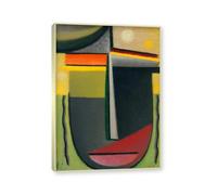 NHLDZYH Champagne Frame. Alexej von Jawlensky Art Prints - Portrait Painting - (Abstract Head Gruen Gold) - Vintage Wall Decoration Poster. 60x84cm-23.6x33.1in