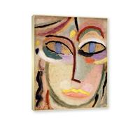 NHLDZYH Champagne Frame. Alexej von Jawlensky Art Prints - Portrait Painting - (Head of a Woman 10) - Vintage Wall Decoration Poster. 50x65cm-19.7x25.6in