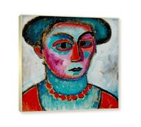 NHLDZYH Champagne Frame. Alexej von Jawlensky Art Prints - Portrait Painting - (Head of a Woman) - Vintage Wall Decoration Poster. 80x80cm-31.5x31.5in