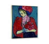 NHLDZYH Champagne Frame. Alexej von Jawlensky Art Prints - Portrait Painting - (Peony Girl) - Vintage Wall Decoration Poster. 80x105cm-31.5x41.3in