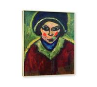 NHLDZYH Champagne Frame. Alexej von Jawlensky Art Prints - Portrait Painting - (Portrait of a Woman 6) - Vintage Wall Decoration Poster. 80x105cm-31.5x41.3in