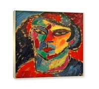 NHLDZYH Champagne Frame. Alexej von Jawlensky Art Prints - Portrait Painting - (Sarazenin) - Vintage Wall Decoration Poster. 40x40cm-15.8x15.8in