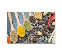NHLDZYH Colorful Spices & Seasoning Spoon Canvas Wall Art | Vintage Kitchen Decor | Modern Home & Dining Room Artwork. (Seasoning 27) 80x120cm-31.5x47.3in Only Canvas