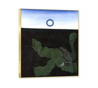 NHLDZYH Gold Frame. Famous Paintings Wall Art, (Savage Moon) by Max Ernst, Canvas Print Poster, Abstract Art Picture for Living Room Bedroom Home Decor. 60x72cm-23.6x28.3in