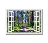 NHLDZYH Inner Frame. Open Window Canvas Wall Art, 3d Window View Poster with Realistic Depth, Framed Landscape Painting for Windowless Bathroom or Office. C11. 30x42cm