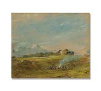 NHLDZYH John Constable Wall Art, (People Around the Campfire), Famous Paintings Poster, Romanticism Retro Picture Prints Wall Decor. 50x60cm-19.6x23.6in Only Canvas