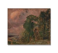 NHLDZYH John Constable Wall Art, (Scenery in the Storm), Famous Paintings Poster, Romanticism Retro Picture Prints Wall Decor. 30x36cm-11.8x14.2in Only Canvas