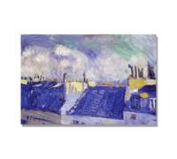 NHLDZYH Picasso Wall Art Prints - Picasso Paintings Abstract (Blue Roofs) Painting Print - Picasso Wall Art Canvas Decor Picture Print 50x75cm-19.7x29.6in Only Canvas