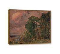 NHLDZYH Teak Frame. John Constable Wall Art, (Scenery in the Storm), Famous Paintings Poster, Romanticism Retro Picture Prints Wall Decor. 70x84cm-27.5x33.1in