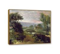 NHLDZYH Teak Frame. John Constable Wall Art, (Scenery Near the Mill), Famous Paintings Poster, Romanticism Retro Picture Prints Wall Decor. 30x36cm-11.8x14.2in