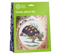 NHM Natural History Museum Cross Stitch Kit, Tortoise Design, 14 cm Embroidery Kits for Adults, Cross Stitch Kits for Adults Beginners, Gift Idea, with Embroidery Patterns, Embroidery Set